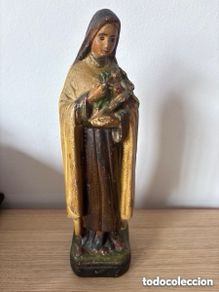 Antiques: Talla numerada imagen de Sta Teresa de Lisieux (A19)